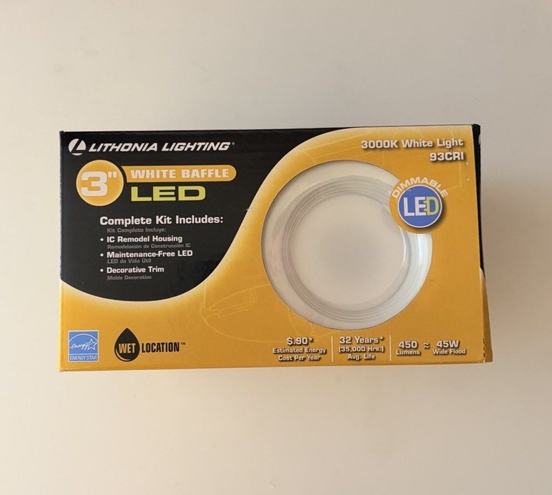 Lithonia Lighting 3 in. Recessed Baffle Integrated LED Light Kit Matte gallery