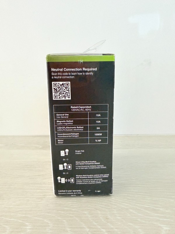 Leviton Decora Smart WiFi Switch 2nd Gen White No Hub Required D215S-1BW NEW gallery
