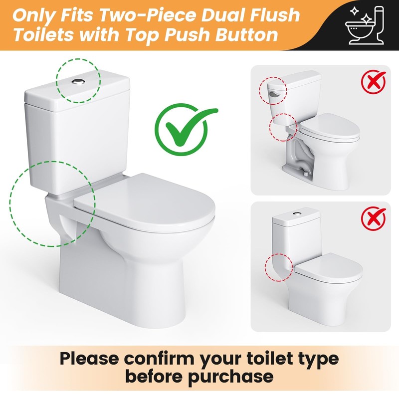 3-Inch Dual Flush Valve Replacement Kit for 2-Piece 3 Inch, Black and Gray gallery