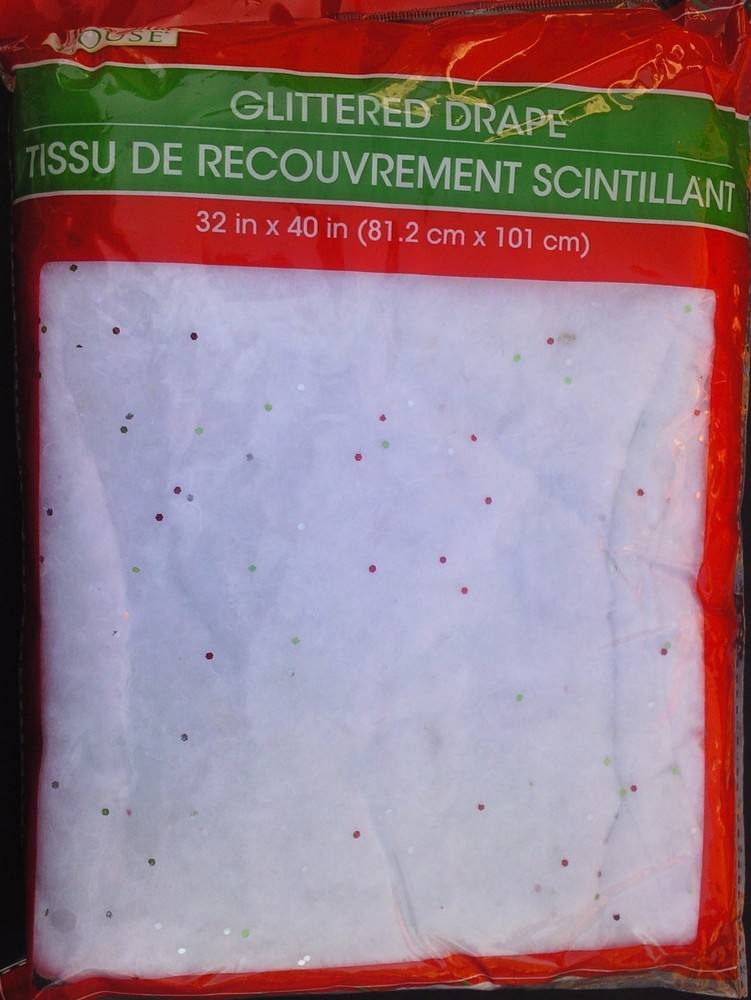 Christmas Glittered Drape Snow Blanket 32” x 40”