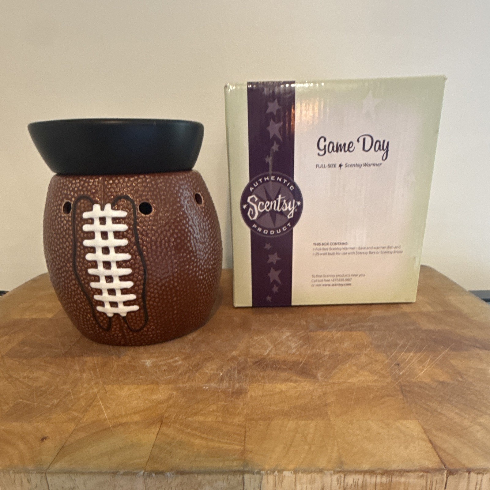 Scentsy Game Day Full Size Ceramic Football Warmer, Wickless Tart/Bar, Brown gallery