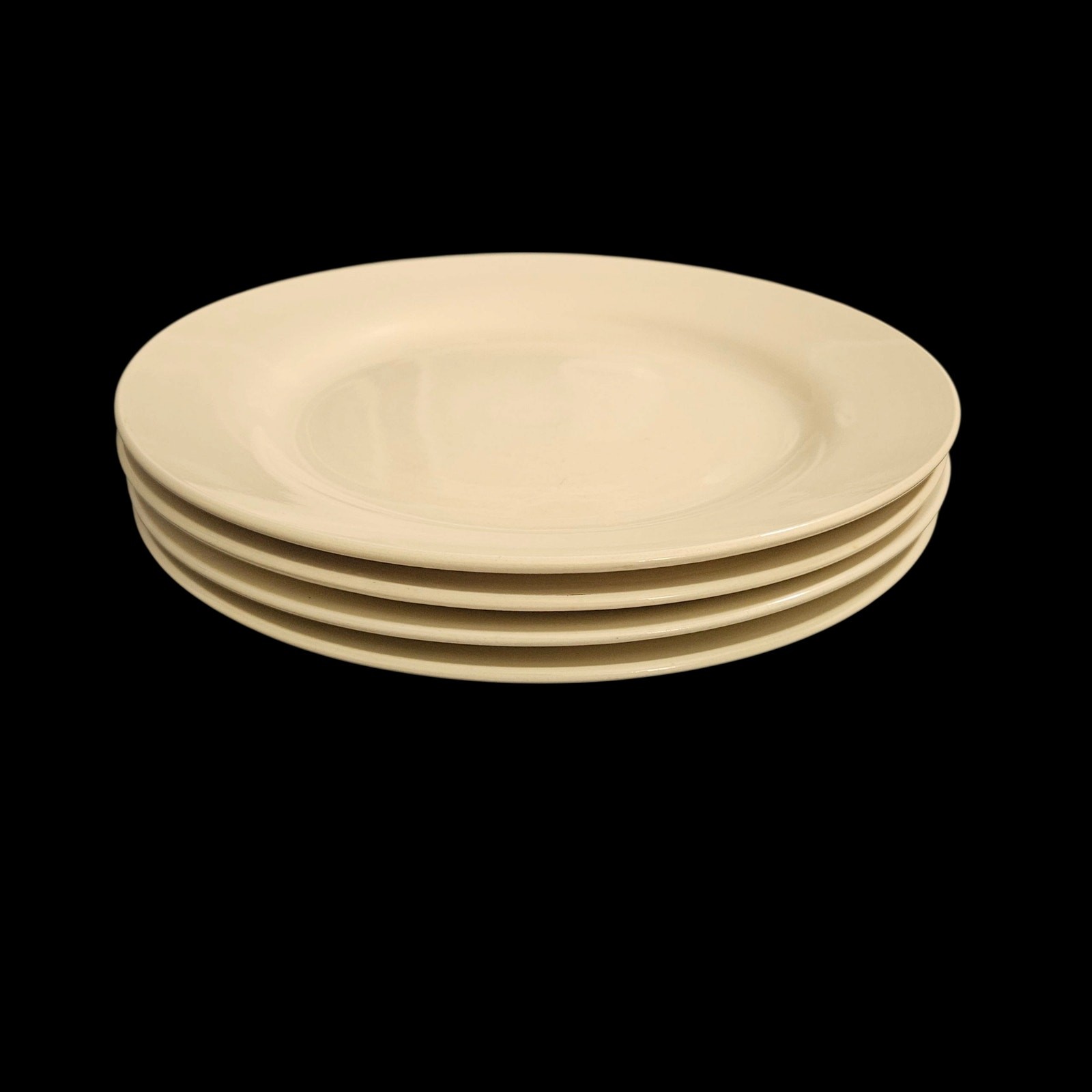 Gallery Tabletops White Stoneware Dinner Plates Set of 4 Minimalist gallery