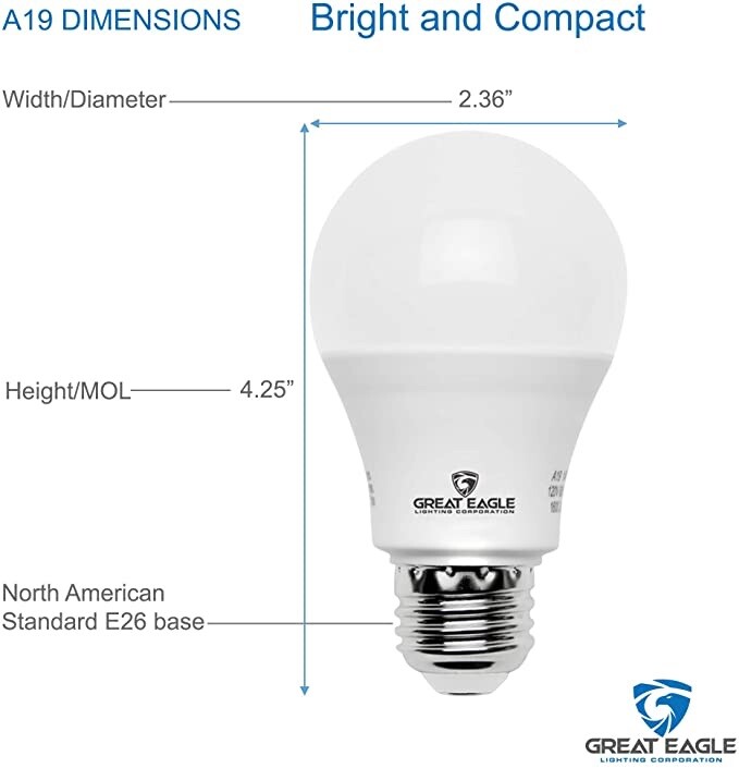 Great Eagle 75W Replacement A19 LED Bulb 3000K/4000K/5000K (4-Pack) gallery