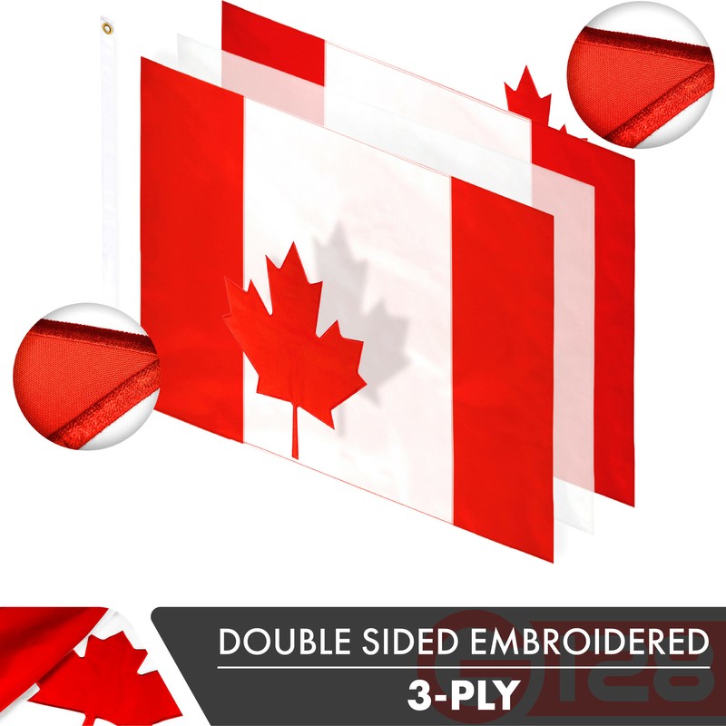 Canada Canadian Flag 4x6FT 2-Pack Double-sided Embroidered Polyester By G128 gallery
