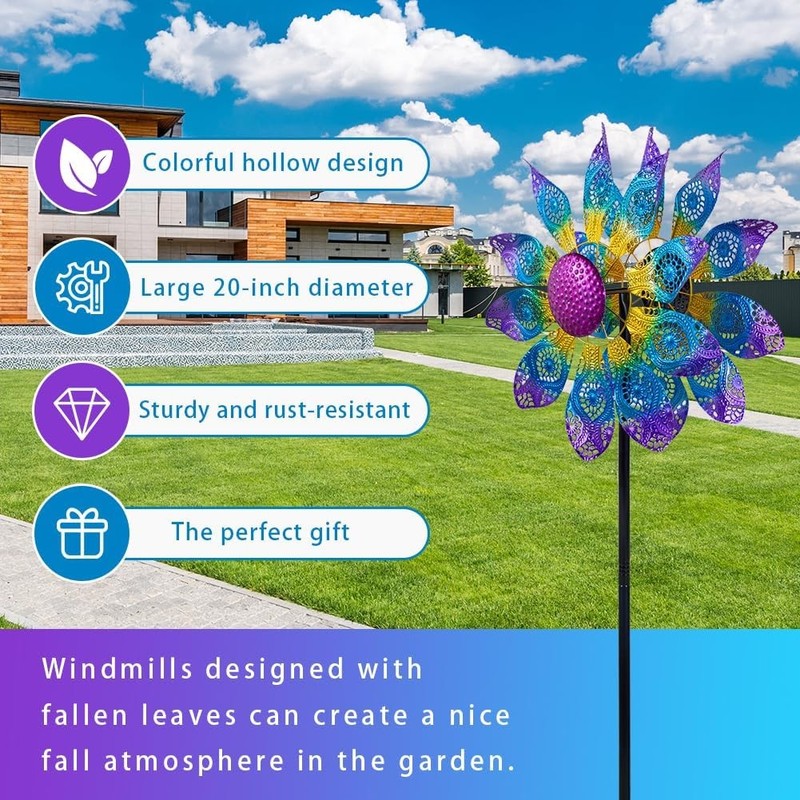 Large Wind Spinner Sculpture Windmill Kinetic Yard Art Patio Lawn Garden Decor gallery