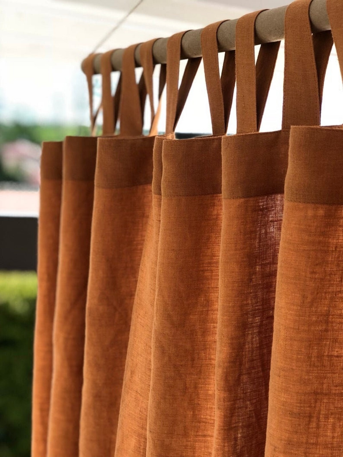 Cinnamon Cotton Curtains Handmade Cotton Curtains Soft Cotton Curtains 2 panel gallery