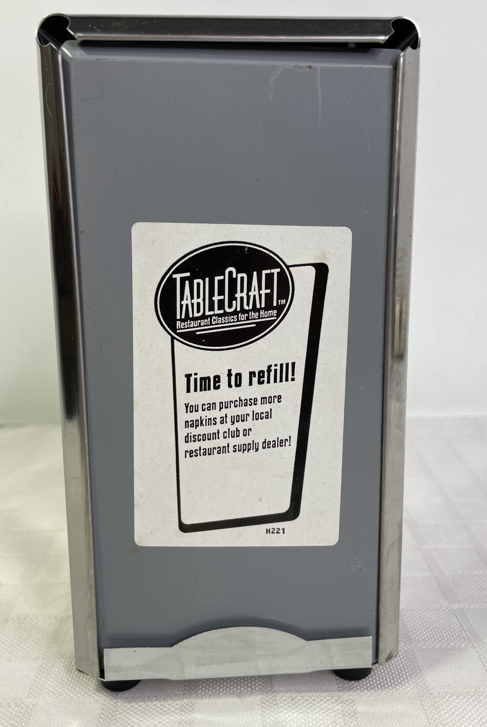 TableCraft 221 S/S Full-Size Double Sided Napkin Dispenser gallery