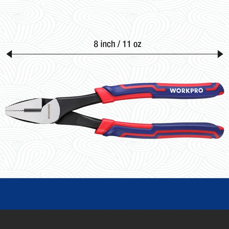 WORKPRO 8-inch Screw Extractor Plier Stripped Screw Remover Tool Linesman Pliers gallery