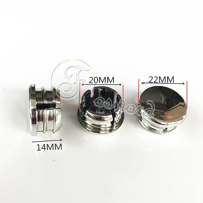 Silver Tube Inserts Pipe Plugs Chrome Metal Capped Round Blanking Bungs End Caps gallery