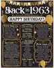 63rd Birthday Decorations 1963 Back in 1963 Poster 11x14 Unframed Party Gift gallery