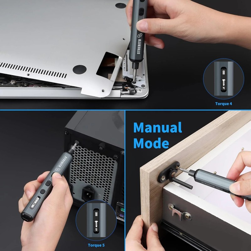 STREBITO Mini Electric Screwdriver Set, 70 in 1 Small Electric Screwdriver - 64 gallery
