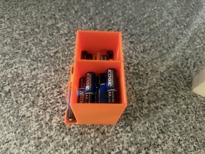 Orange Plastic AA & AAA Battery Organizer Compartment Box with Compartments gallery