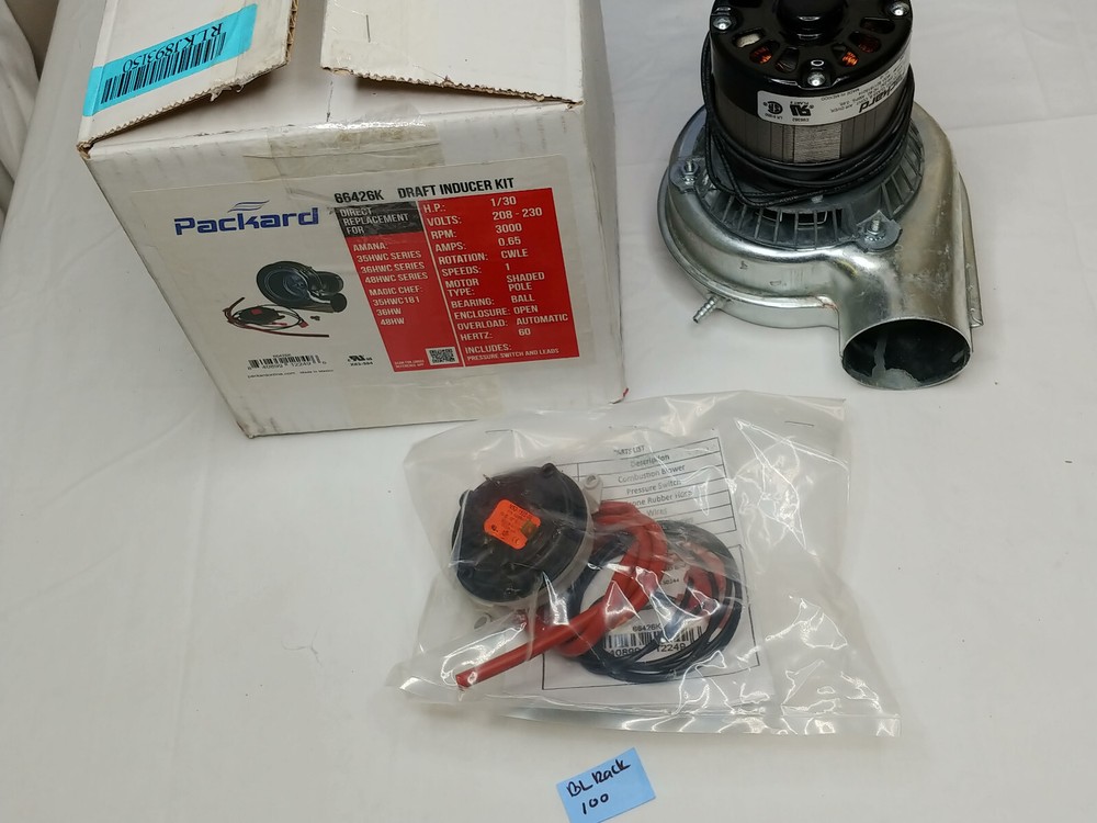 Packard 66426k Draft Inducer Motor Kit 208-230v 60hz 1-phase 0.65a 1/30hp