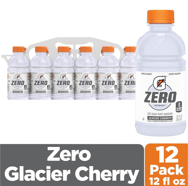 Gatorade G Zero Thirst Quencher, Glacier Cherry, 12 Ounce Bottles, 12 Count gallery