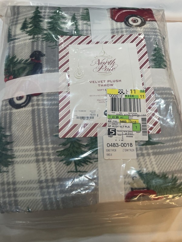 North Pole Trading Oversized 50x60 Plush Soft Throw Red Christmas Truck gallery