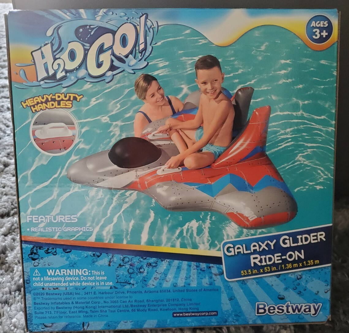 H2OGO! Galaxy Glider Ride-On Pool Swimming Float Kids Inflatable Toy Water Float gallery