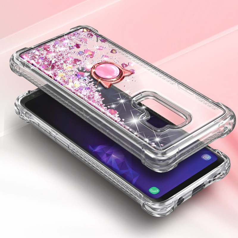 For Samsung Galaxy S9 /S9 Plus, Liquid Glitter Case + Screen Protector & Lanyard gallery