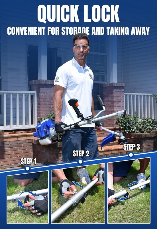Versatile 52cc Weed Wacker: Lightweight Gas Powered Lawn Tool - Easy to Start gallery