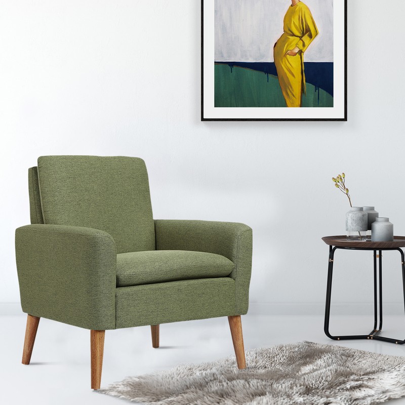 Accent Single Sofa Upholstered Fabric Chairs Arm Chair Furniture Living Room NEW gallery