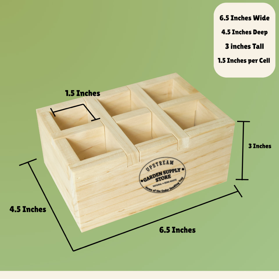 6-Cell Cedar Seedling Tray & Planter *Handmade in USA* The WORLDS FIRST EVER gallery