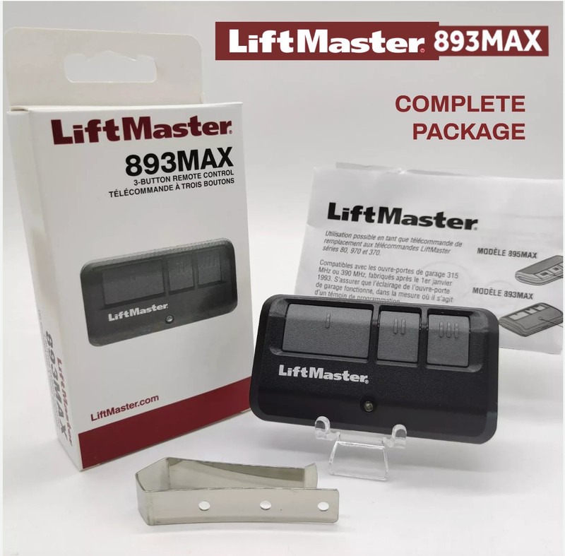 (3-pack) 893MAX 3 Button Liftmaster Visor Remote Control Garage Door Opener gallery