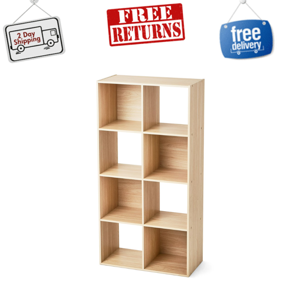 Mainstays 8Cube Storage Organizer Shelf, Spring Pine Wood Finish, Bookshelf Unit gallery