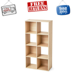 Mainstays 8Cube Storage Organizer Shelf, Spring Pine Wood Finish, Bookshelf Unit