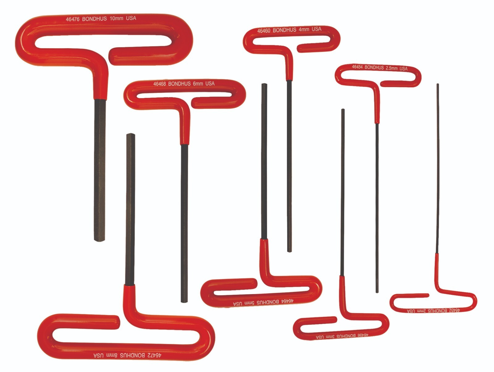 Bondhus Loop T Handle Hex Wrench Set Metric 2-10mm MADE IN USA 46487 T-Handle gallery
