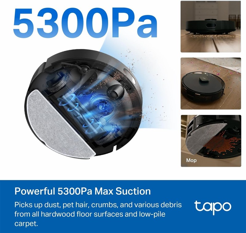 6000Pa Robot Vacuum Mop 3.5L Self Empty Station LiDAR 180min APP Remote Control gallery