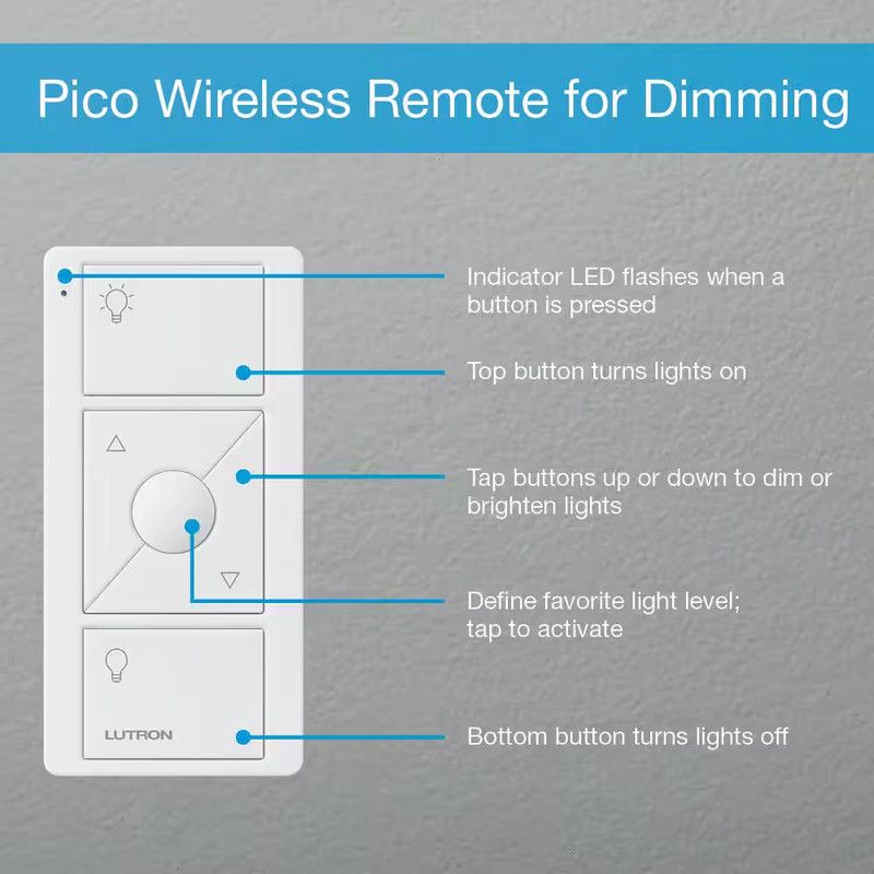 Lutron Pico Remote Control Light Switch for Caseta Wireless Dimmer Light Almond gallery