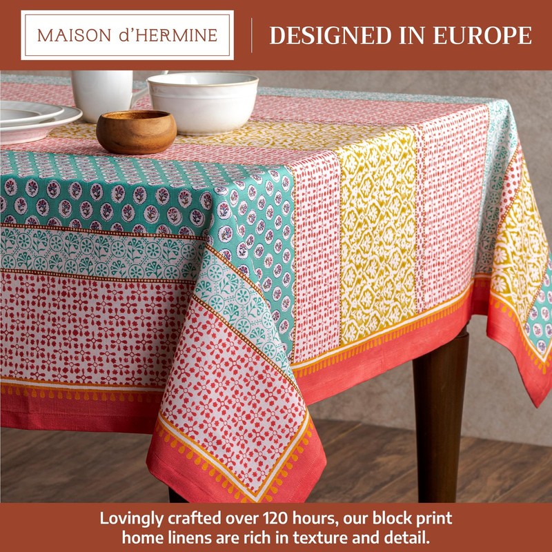 Table Cloth Rectangle Table 100% Cotton 60 x 90 Inches Tablecloth Reusable De... gallery