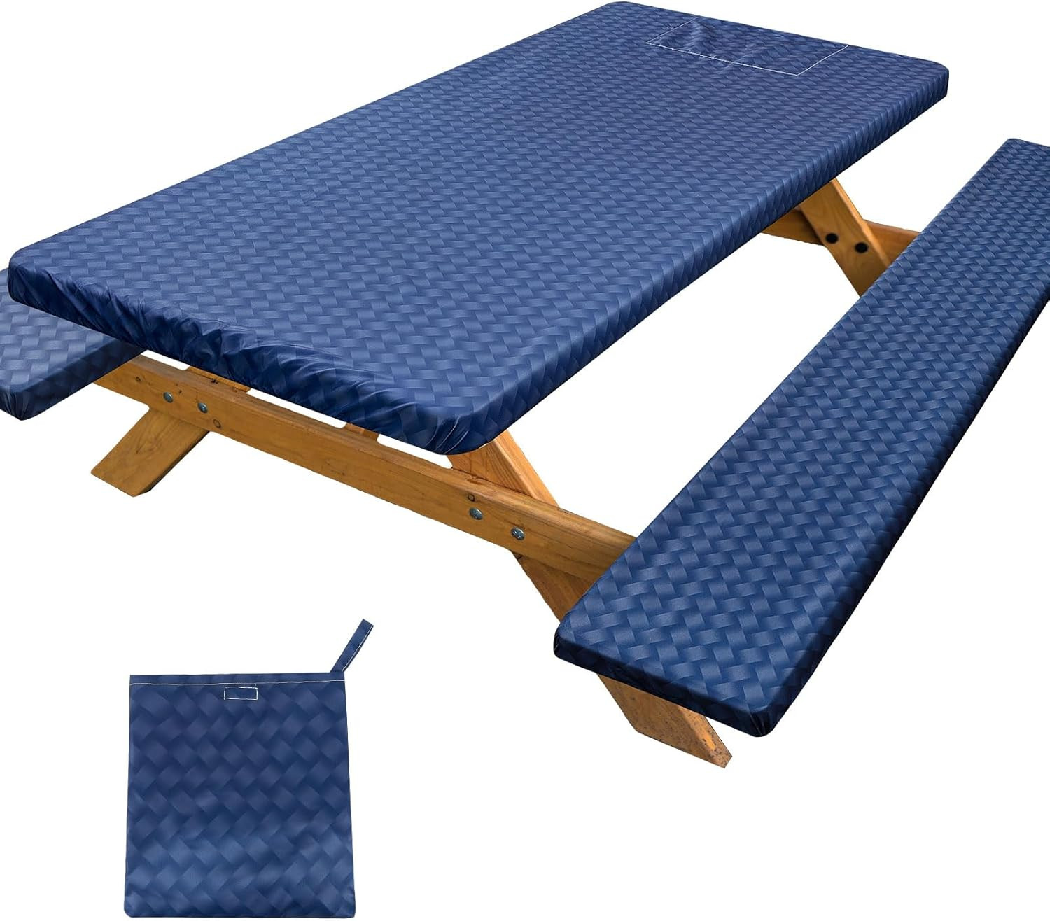 Picnic Table Cover Set 72x30 Waterproof Elastic Cloth with Bench Covers gallery