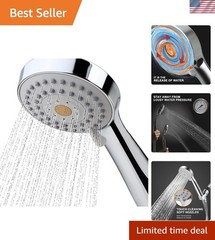 3-Setting High Pressure Handheld Shower with Anti-Clog Nozzles & Chrome Finish