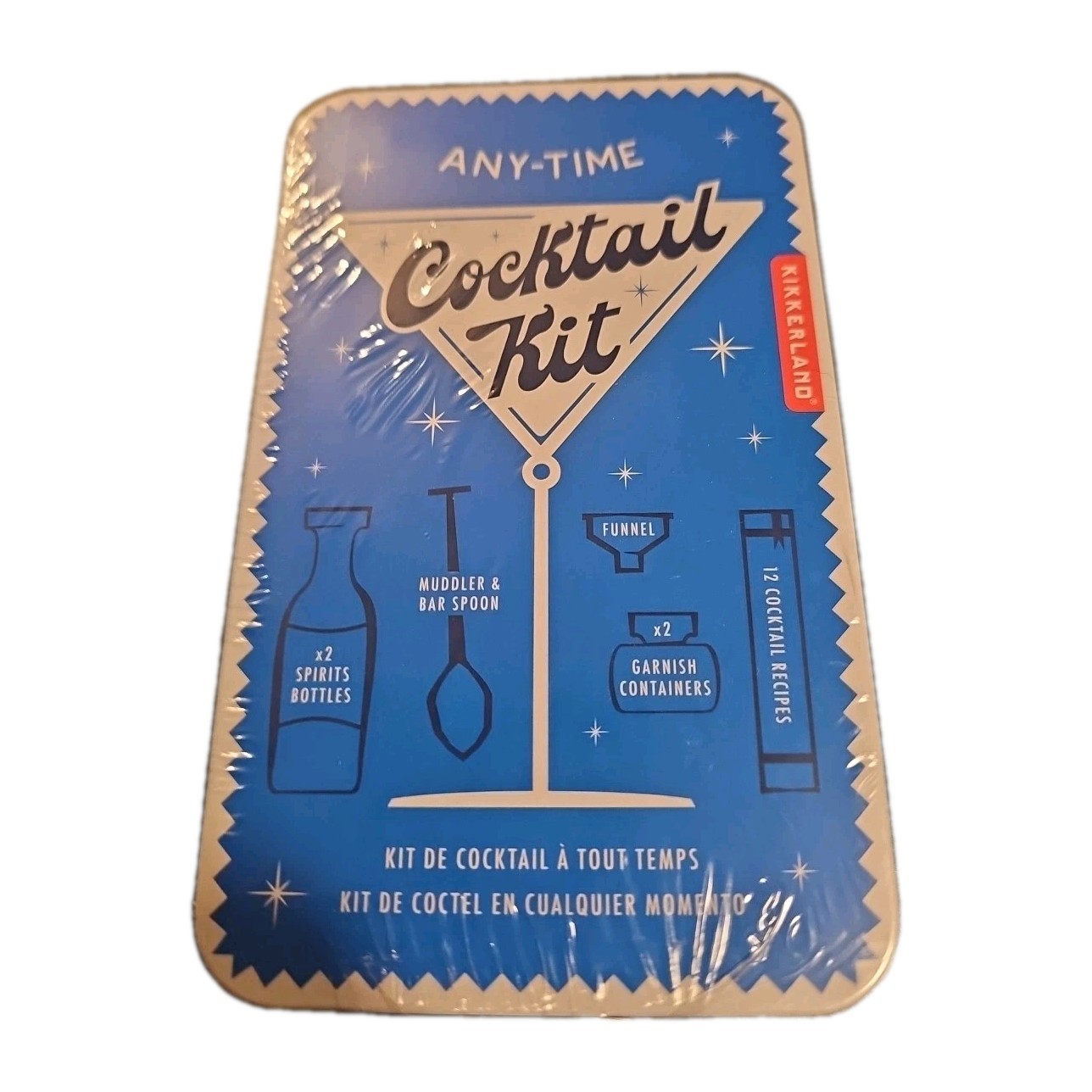 Any-Time Cocktail Kit. Kirkland. 2 Glass Bottles And Containers, Funnel, Spoon. gallery