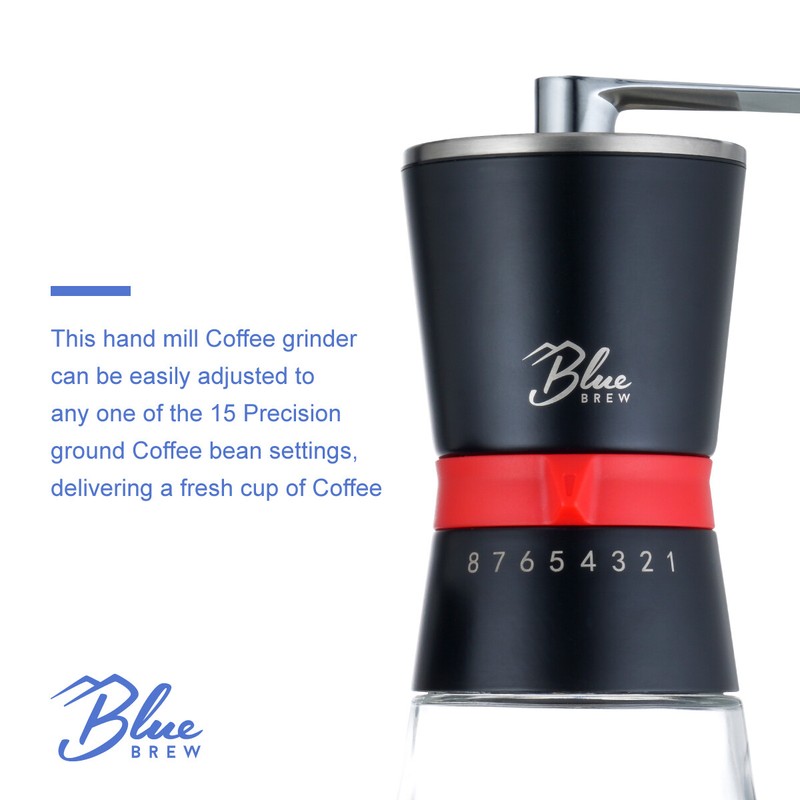 Blue Brew BB1007 Manual Coffee Grinder with 15 Adjustable Settings & 2 Airtight gallery
