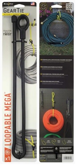 Niteize GEARTIE Loopable MEGA Reusable Rubber Twist Tie (32 Inch/2.6Ft) - Black