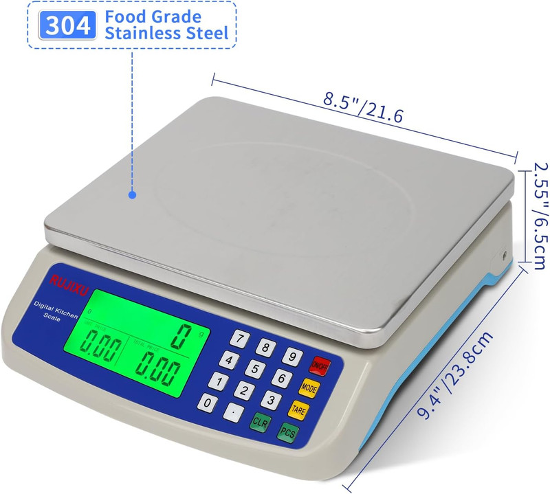 Large Digital Kitchen Scale 30KG Commercial Food Scale 66LB for Baking Bread Mea gallery