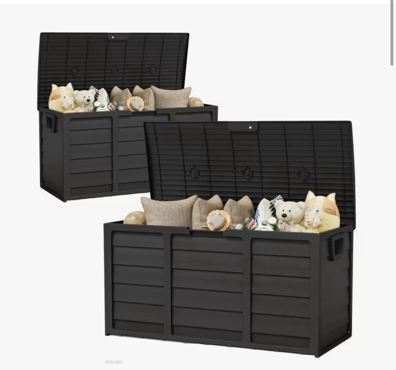 75 Gallon Outdoor Resin Storage Deck Box – Lockable Lid, Black gallery