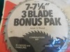 VERMONT AMERICAN 5/8" Round Arbor 7-71/4" Circular Saw Blades 3 Blade Bonus Pak gallery