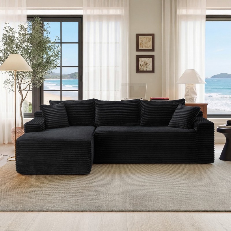 Modular Sectional Sofa Couch with Chaise, 3 Seater L-Shaped Sofa Boneless Sofa gallery