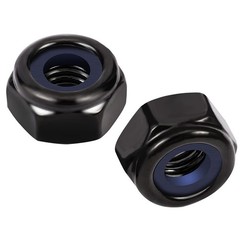 MewuDecor #8-32 Nylon Insert Hex Lock Nuts Locknuts, 304 #8-32, Black