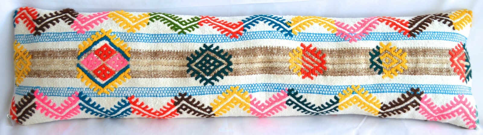 Wedding Pillow Decorative Cushion Kilim Rug wool Lumbar Pillow Cover 13" x 48" gallery