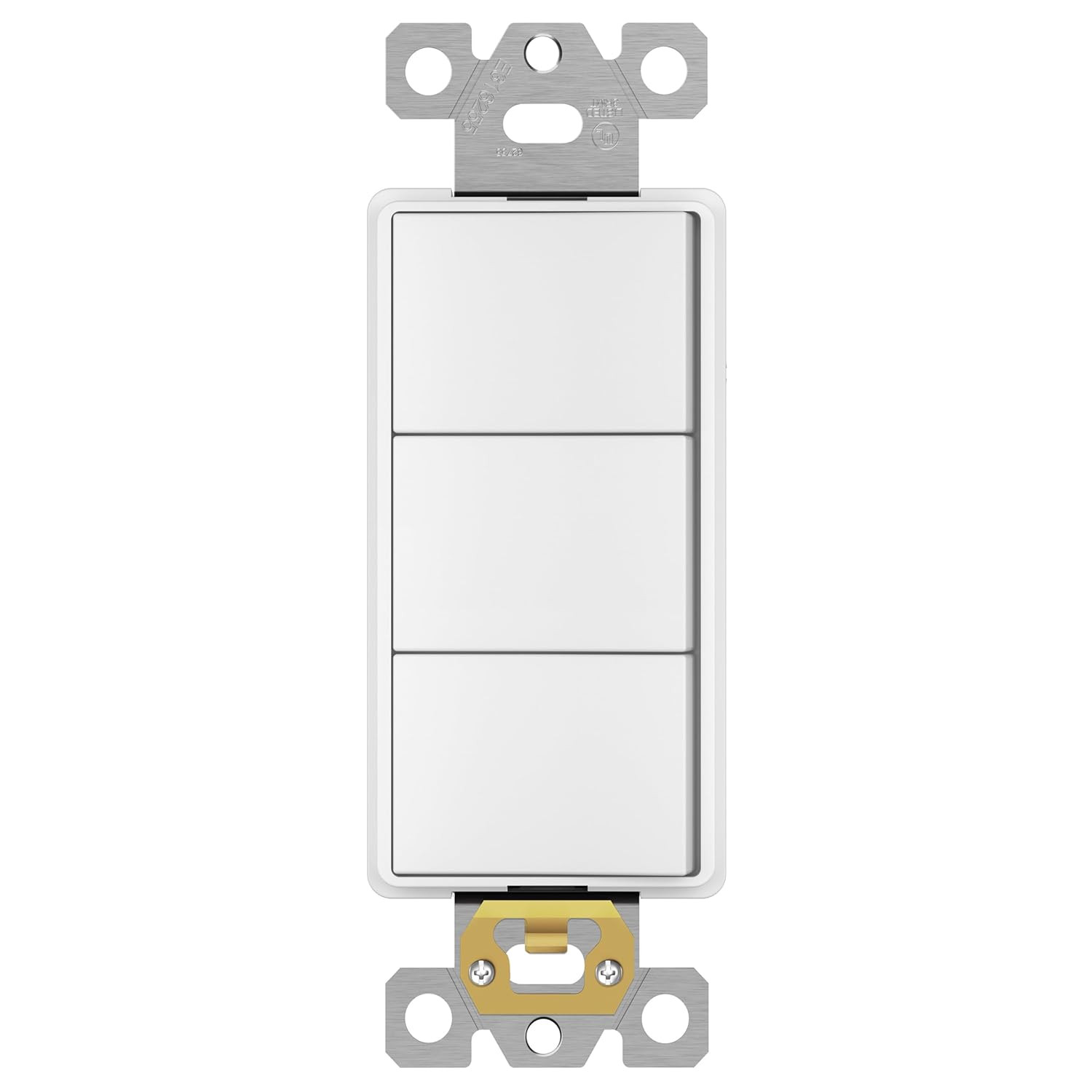Triple Paddle Rocker Switch, Single Pole, 15A 120V-277V, White gallery