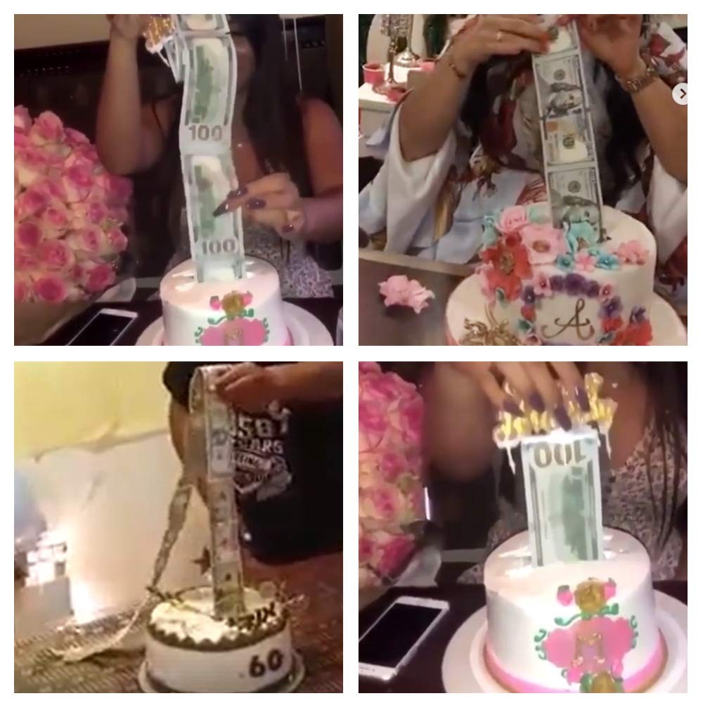 Money Pull Out Kit Birthday Box Happy Cake Topper 20 Transparent Bag Pockets gallery