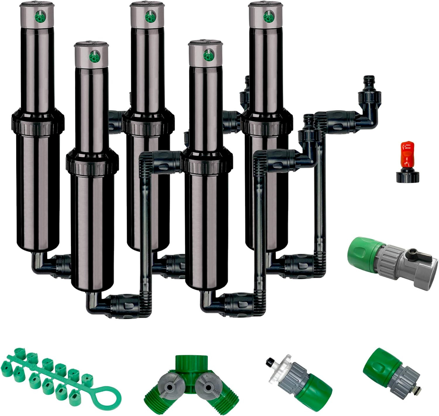 Quick-Snap QSK-745 In-Ground 5-Inch Pop-Up Adjustable Sprinkler 5-Pack With Hose gallery