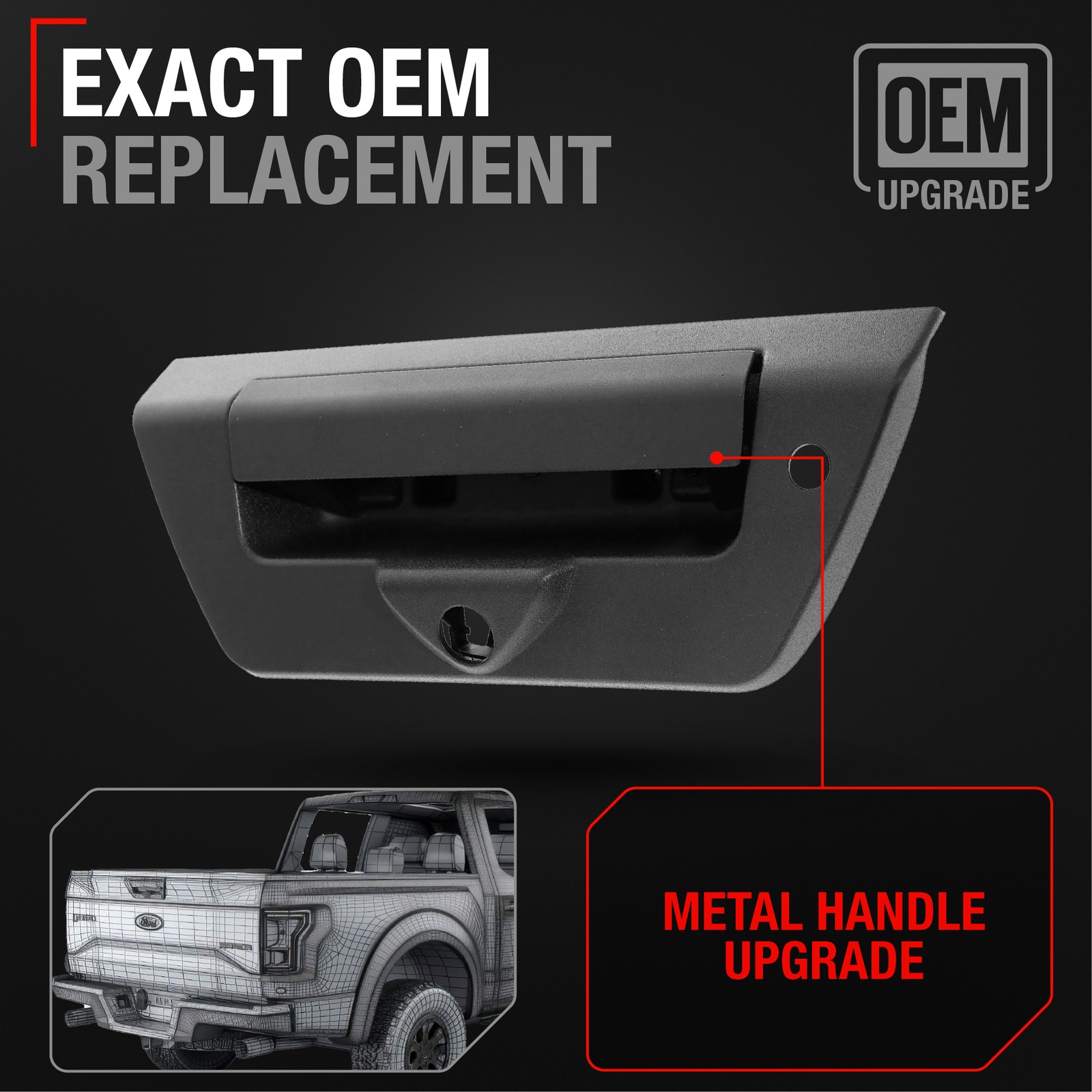 Tailgate Handle Latch for Ford F-150 (Manual Type) w/ Keyhole, Camera Hole - ... gallery