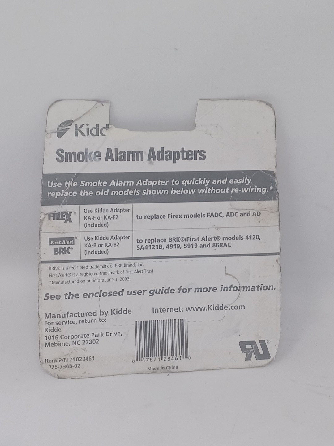 Kidde Smoke Alarm Adapters For Firex First Alert BRK Units gallery