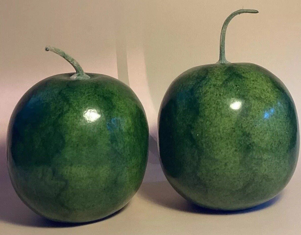 TWO 4.5" FAUX ARTIFICIAL WATERMELON FOR HOME DECOR & PHOTOGRAPHY SUMMER & FALL gallery