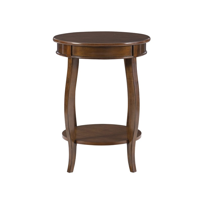 Furniture Hazelnut Round Shelf Table,, 18"L x 18"W x 24"H gallery
