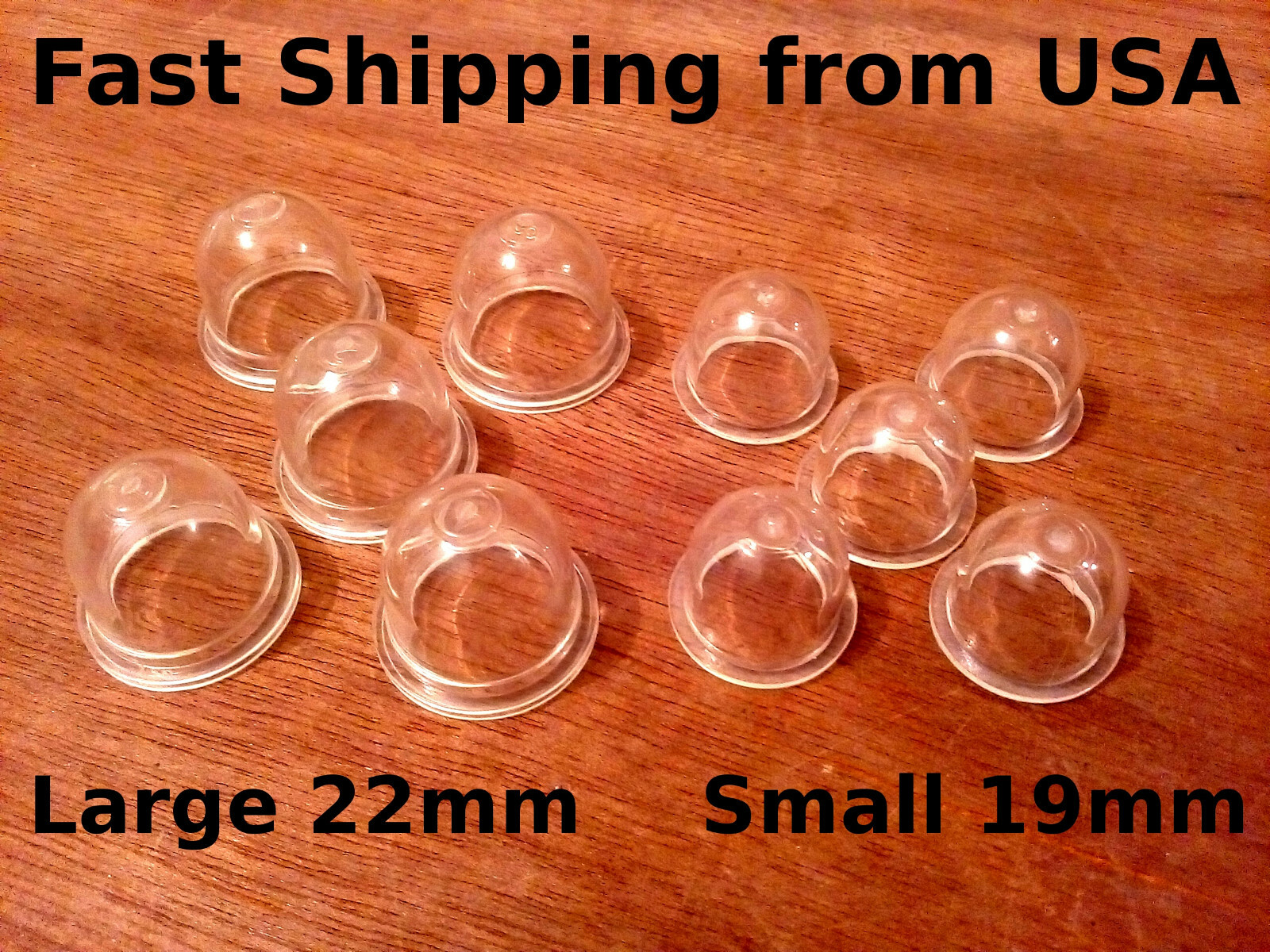 10pc Carburator Primer Bulb Assortment, 5pc Small 19mm & 5pc Large 22mm gallery